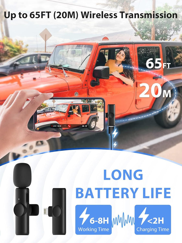 Lavalier Mikrofon,Gimpro MS1(A) 2.4GHz【Lightning】 Wireless Ansteckmikrofon für iOS Telefone Tablets