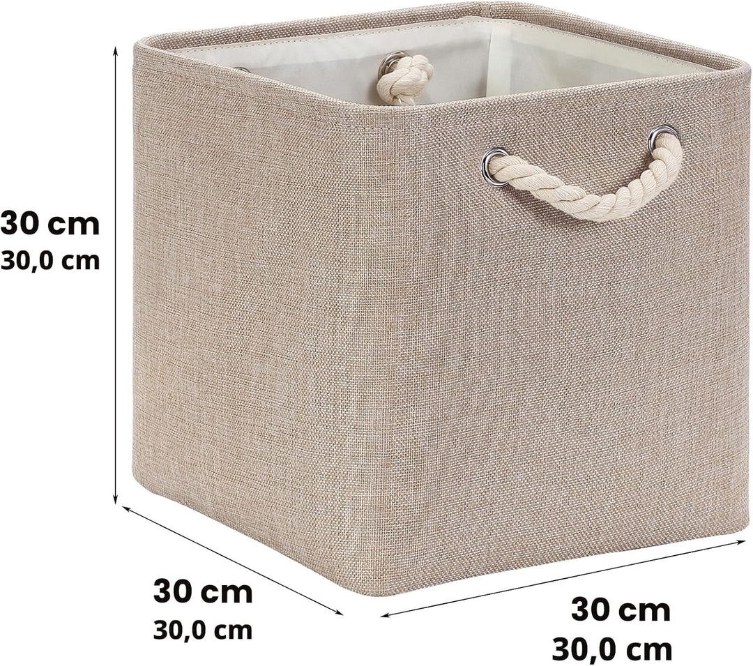 Mangata Aufbewahrungsbox 30x30x30 cm, Aufbewahrungskorb mit Griff, Aufbewahrung Korb Stoff für Regal