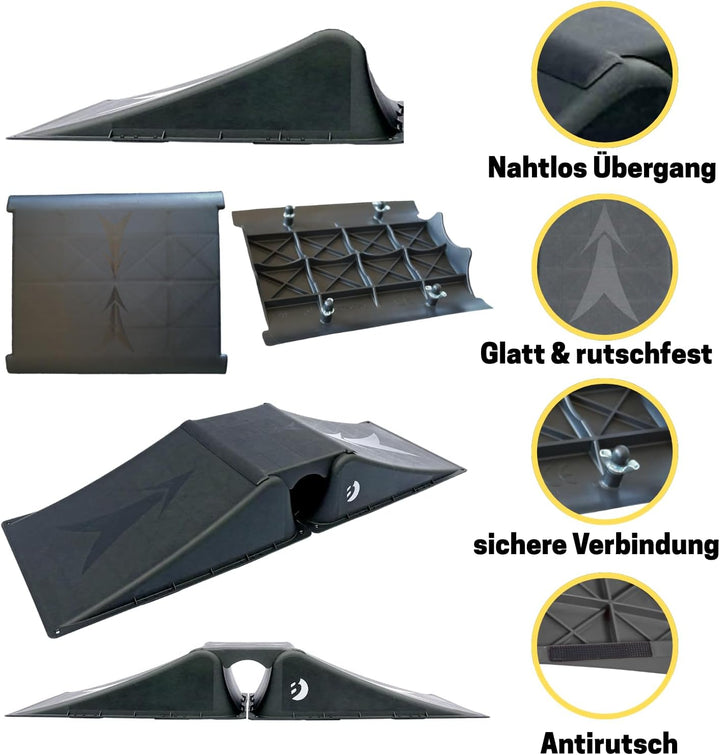Best Sporting Rampen-Set für Skateboard, BMX-Rad, Skater und RC Cars (Rampe 2 + 1), Rampe 2 + 1