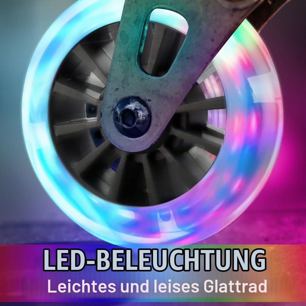 Freestyle-Rollerrad, 2 Stück, beleuchtet, mit LED-Blinklicht, 120 mm, Roller-Reifen mit ABEC-7-Kugel