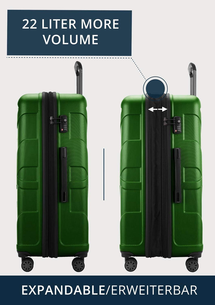 suitline grosser Hartschalen-Koffer Koffer Trolley Rollkoffer XL Reisekoffer, TSA, 76 cm, ca. 96-110