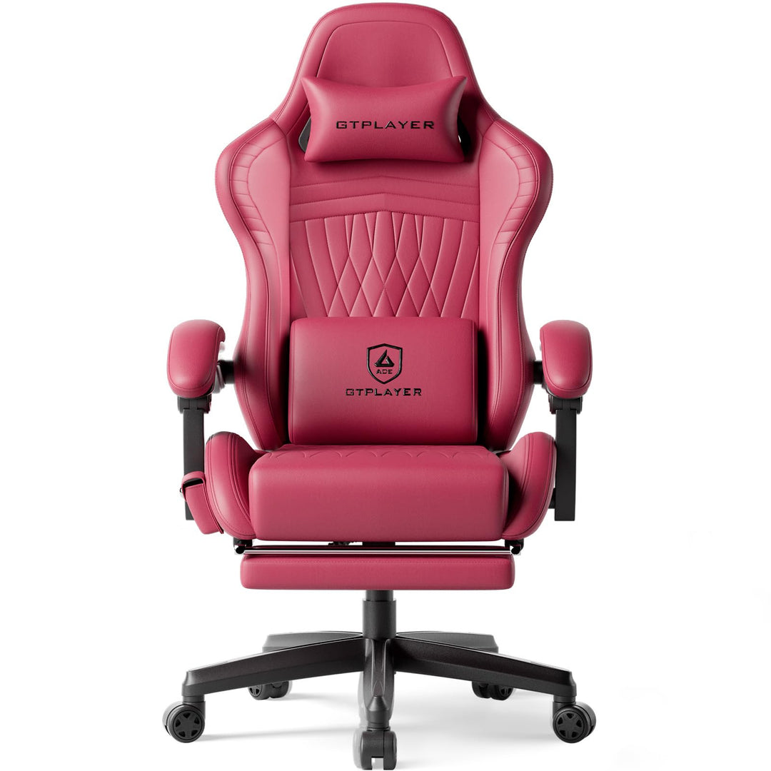 GTPLAYER Gaming Stuhl, Ergonomischer Gaming Sessel Schreibtischstuhl PC Gamer Racing Stuhl mit Fusss