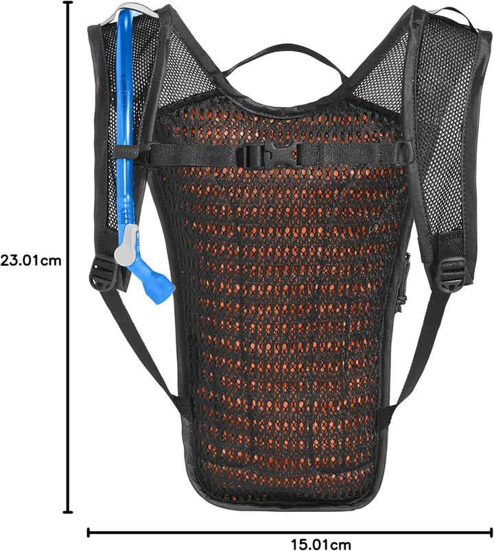 CamelBak Hydrobak Leichter Fahrrad-Trinkrucksack, 1,4 l Schwarz/Silber Trinkrucksack, Schwarz/Silber