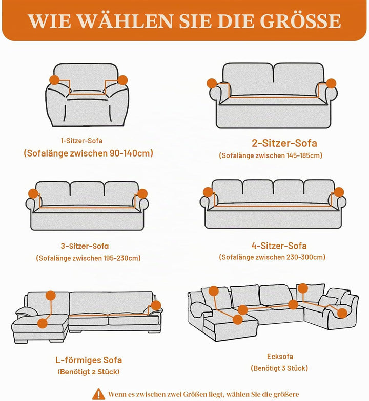 FIGOOO Sofabezug 2 Sitzer Stretch Sofabezüge mit Armlehnen Spandex Couchbezug Modern Anti-Rutsch Was