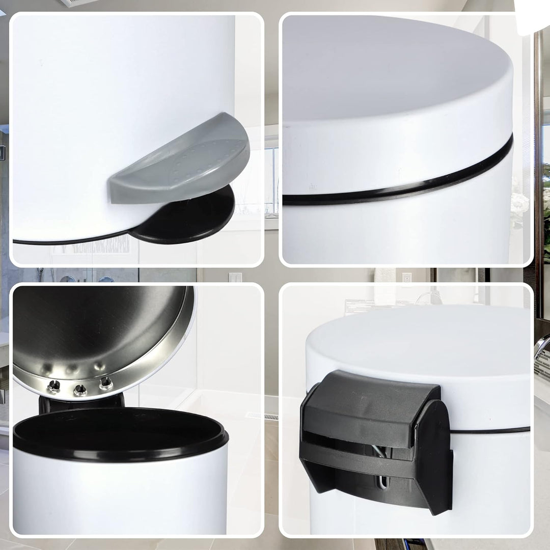 KADAX Tretmülleimer, Mülleimer mit Fassungsvermögen Stahl Kosmetikeimer, Runder Abfalleimer, Elegant