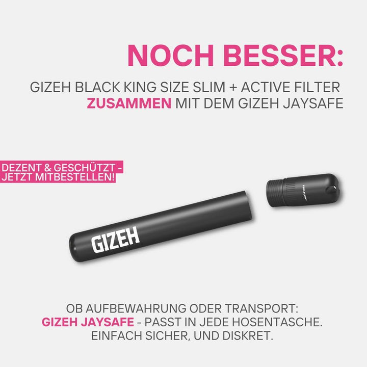 GIZEH PINK King Size Slim + Active Filter 2-in-1-Kombi-Pack – King Size Slim Blättchen inkl. 6 mm Ak