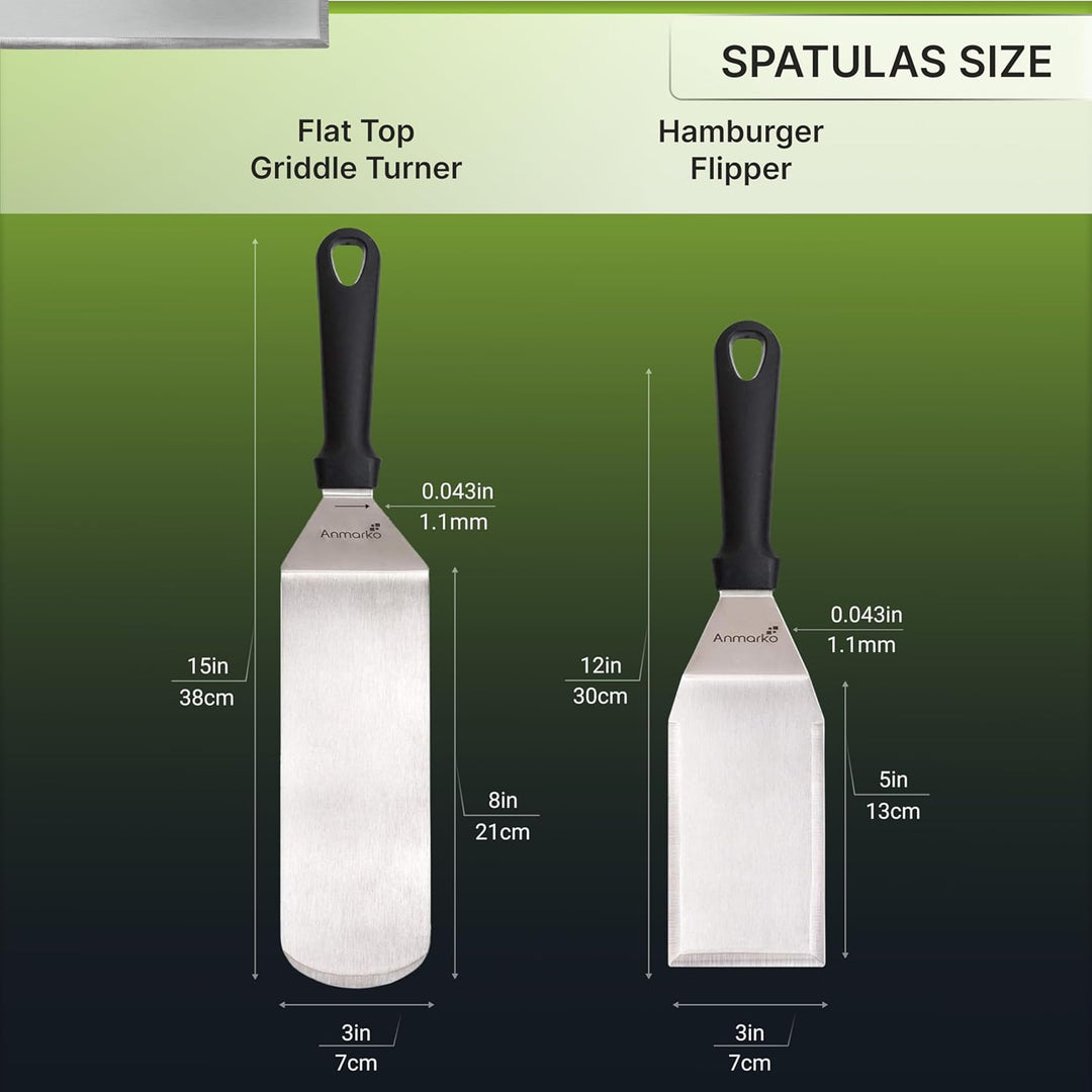 Exklusives Grillwender Set aus hochwertigem Edelstahl - BBQ Grillset in erstklassiger Qualität für H