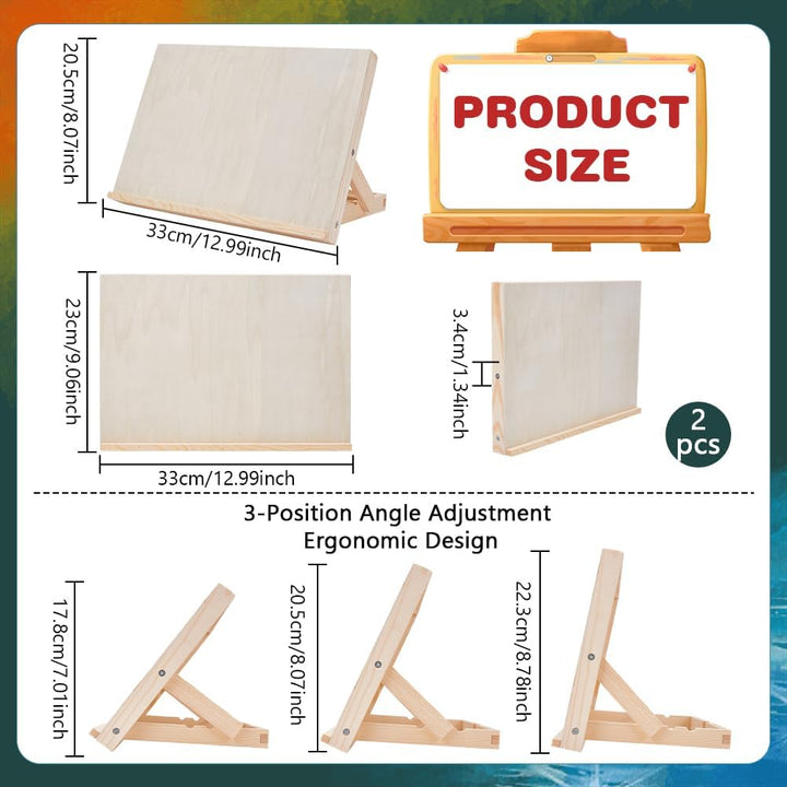 FINGERINSPIRE 2 Packung 33x23cm Verstellbare Tischstaffelei Vintage Staffelei Aus Weissem Holz 3 ver