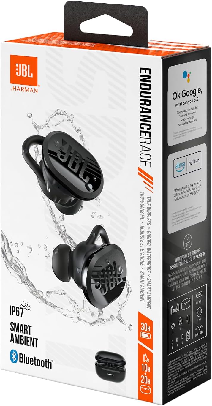 JBL Endurance Race 2, True Wireless Bluetooth-In-Ear-Kopfhörer, 48 h Akkulaufzeit, IP68 staub - und