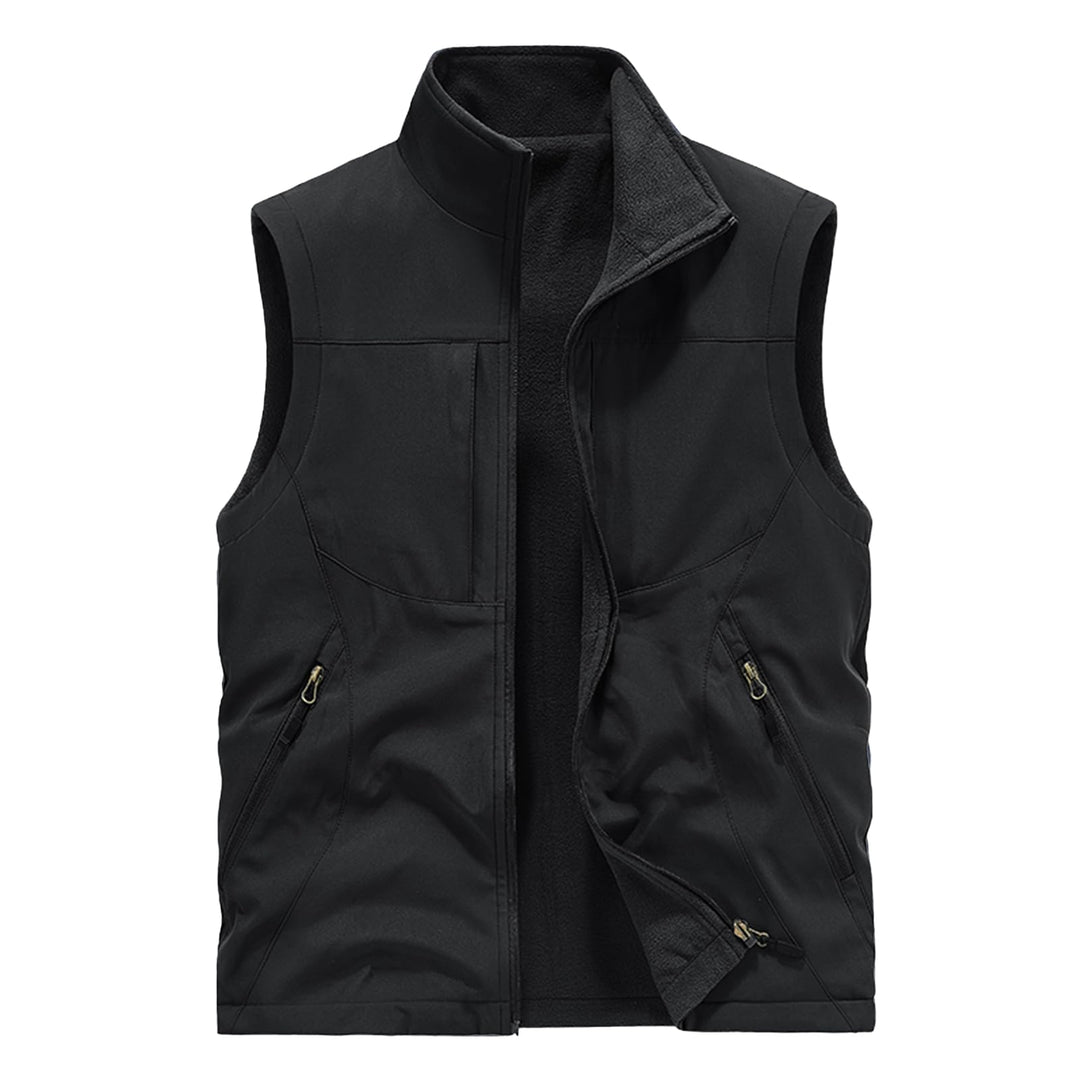 Herren Fleeceweste Reversible Wear Ärmellose Jacken Plus Velvet Outdoor Winddichte Verdickungsweste