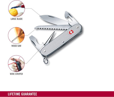 Victorinox Taschenmesser Farmer Alox (9 Funktionen, Hochwertige Alox Schalen, Holzsäge) one size Sil