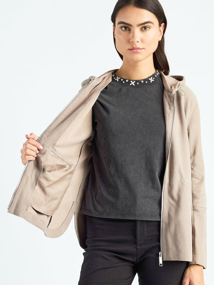 MAZE Damen Lederjacke 4202192 XL greige, XL greige