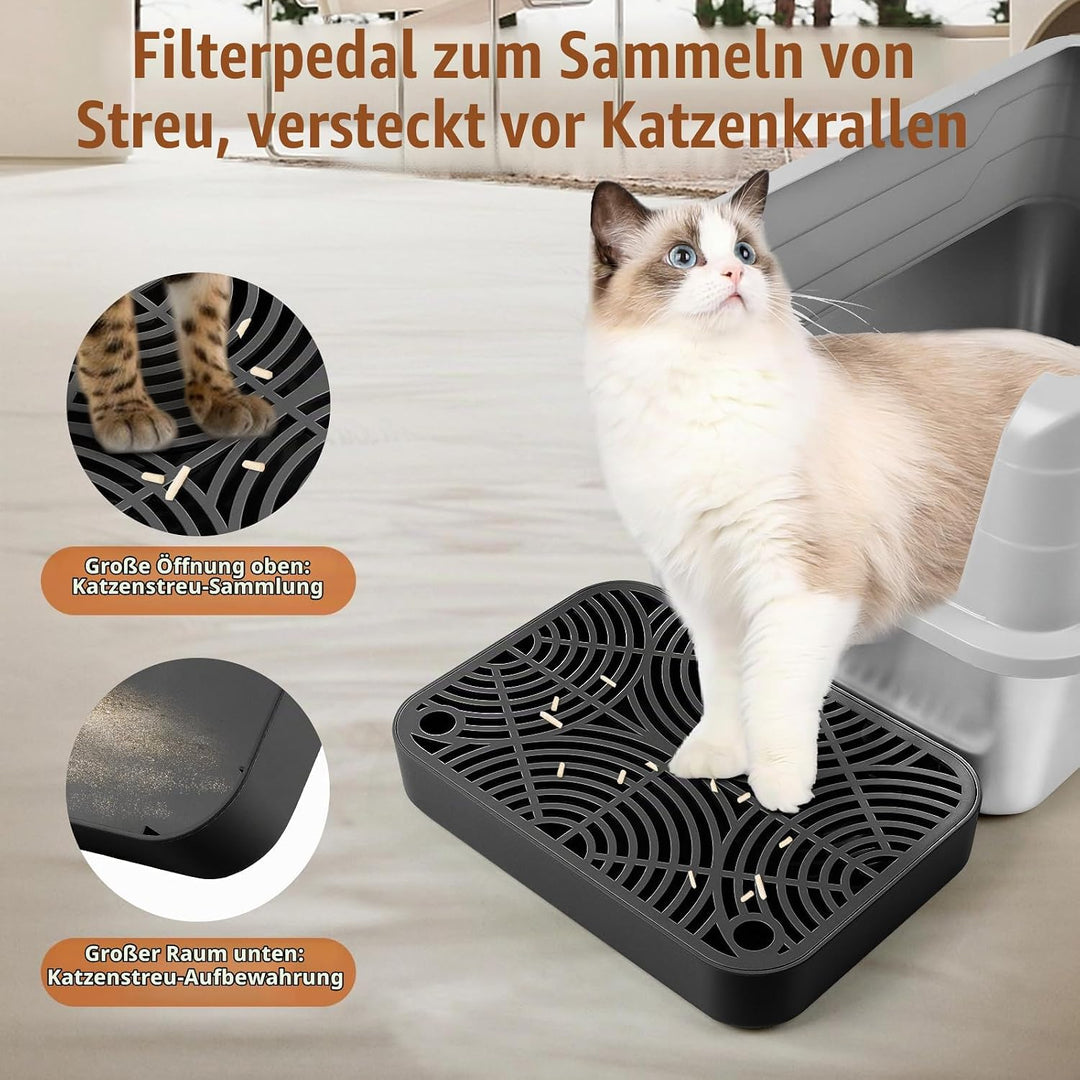 Kunststoff Katzentreppe, Katzentoilettenrampe mit Filterfunktion, Katzenstreu-Filterpedal für Kätzch