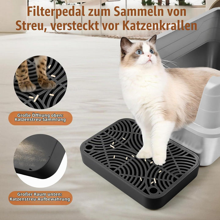 Kunststoff Katzentreppe, Katzentoilettenrampe mit Filterfunktion, Katzenstreu-Filterpedal für Kätzch