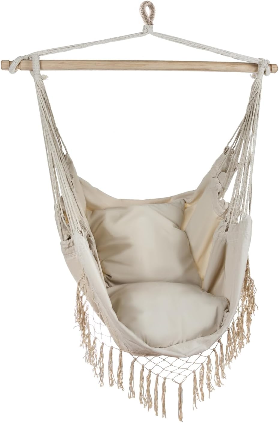 Gardlov Hängesessel Outdoor 97 x 130 cm Beige bis 120 kg - Schaukelsessel Outdoor und Innen - Hänges