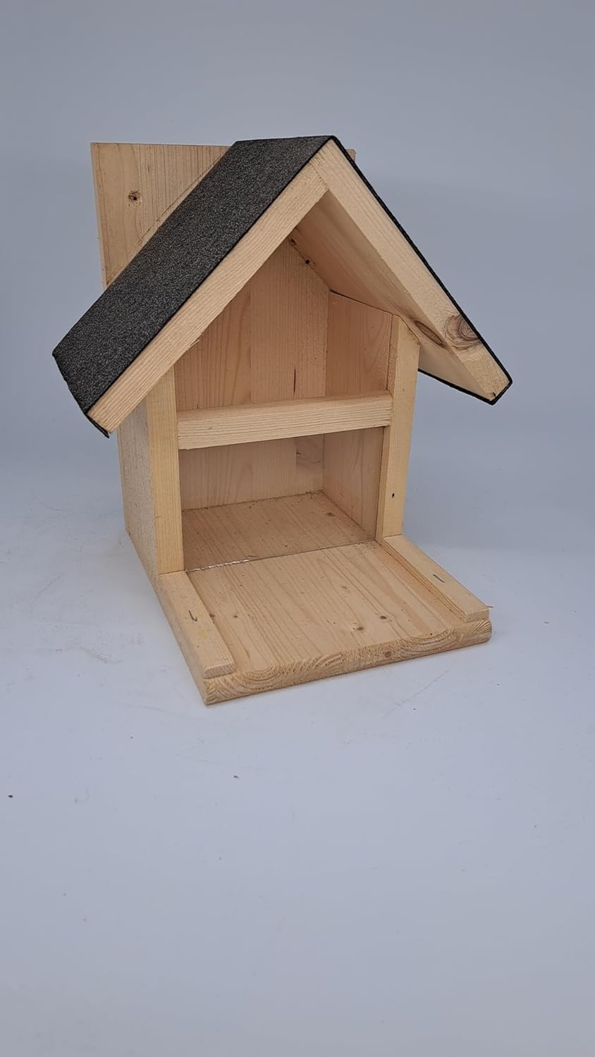XXL Eichhörnchenfutterhaus 2x wetterfest imprägniert mit Bioleinöl, mit Spitzdach E2N für Eichhörnch