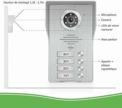 ELRO DV477IP4 WiFi IP Video Türsprechanlage-4-Familien-mit 4X 7-Zoll-Farbbildschirm-Color Night Visi