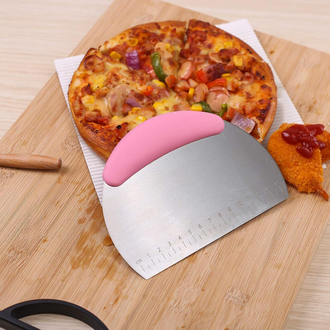 1 Stück Teigschaber Zerkleinerer/Edelstahl Teigschaber Cutter mit ergonomischem Gummi Anti-Rutsch-Gr