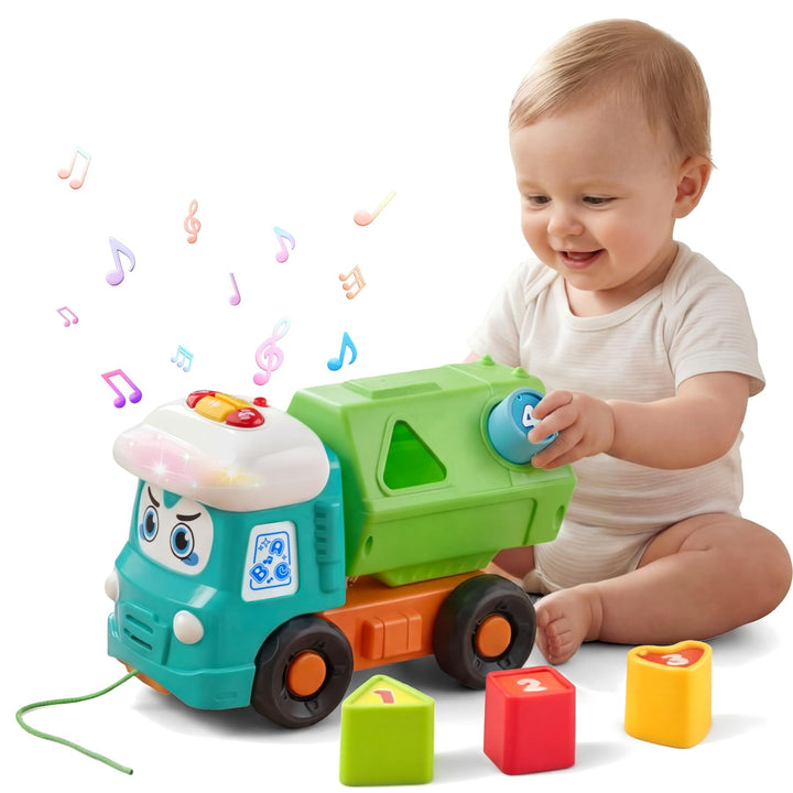 Montessori-Spielzeug LKW Spielzeug für 2-5 Jahre Kinder, Sinnesförderndes Spielzeug mit Licht &amp; Soun