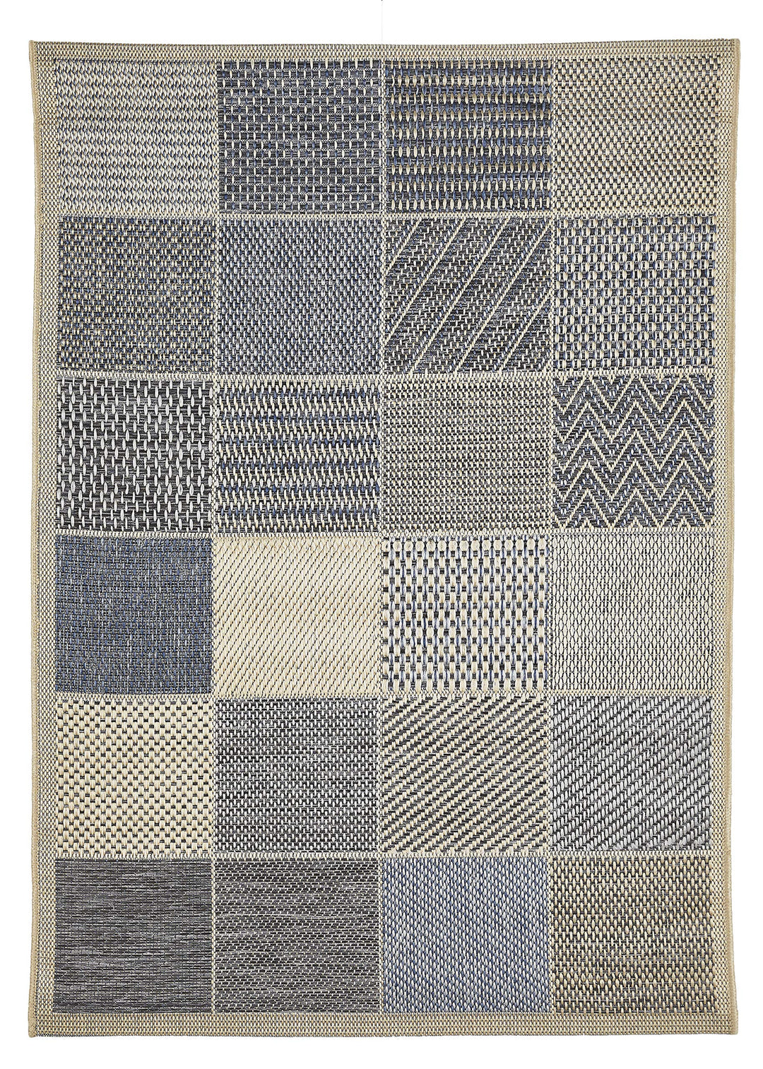 andiamo In- & Outdoor Teppich wetterfest und wasserdurchlässig Flachgewebe Kurzfloor 120 x 170 cm Be