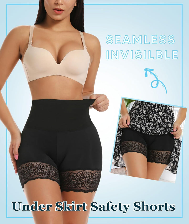 MISS MOLY Unterhose Damen Unter Rock Kurz Hose Shorts Leggings Anti Chafing Miederhose Bauch Weg Mie