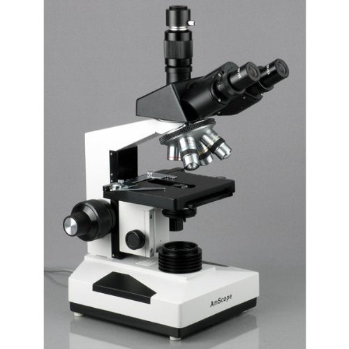AmScope T490B-10M Trinokulares Biologisches Verbundmikroskop mit 10MP USB-Digitalkamera, 40X-2000X,
