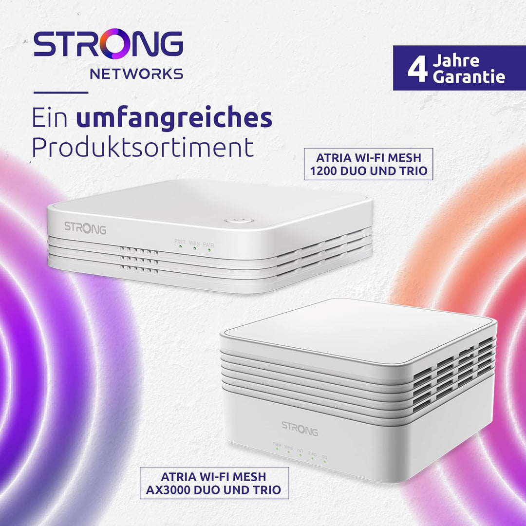 STRONG Mesh Home Kit AX3000 | Wifi 6 | WLAN Verstärker | bis zu 3000 Mbit/s | bis zu 200m2 bei 2 Mod