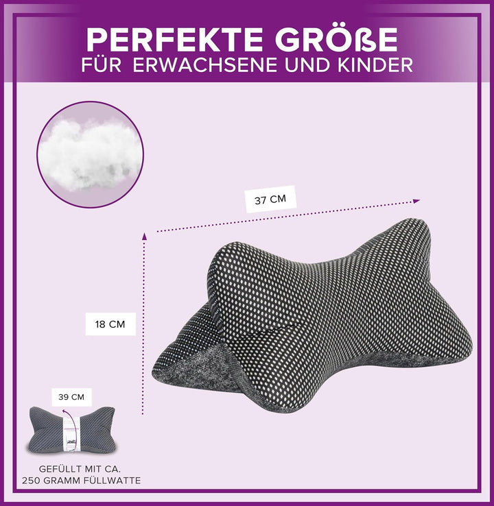 Leseknochen Nackenkissen Handmade in Deutschland, waschbar und ergonomisch, als Nackenrolle, Lesekis