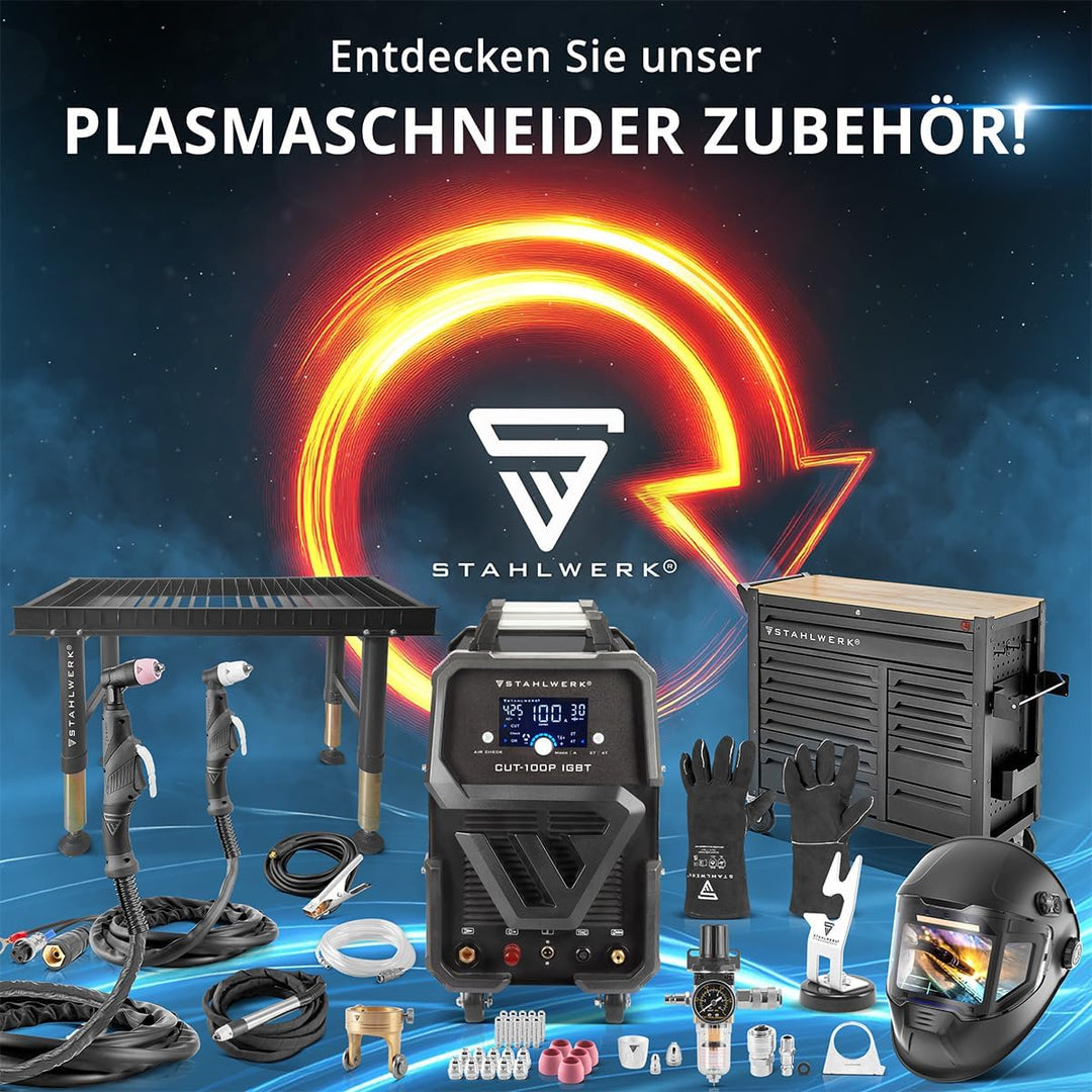 STAHLWERK CUT 50 Pilot IGBT Vollausstattung Plasmaschneider mit Pilotzündung und 50 Ampere, bis 14 m