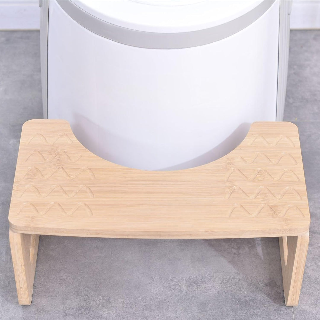 Bambus Toilettenhocker Erwachsene, Klappbar Toilettenhocker, Klohocker WC Hocker Badhocker Holz Gesu