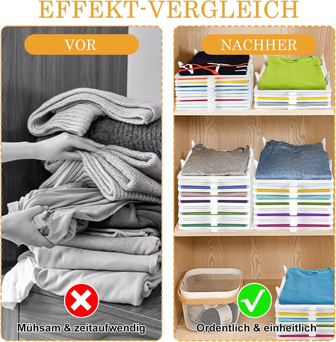 BoxLegend T-Shirt Organizer Stapelbar, Closet Organizer, Erwachsene und Kinder Kleiderschrank Organi