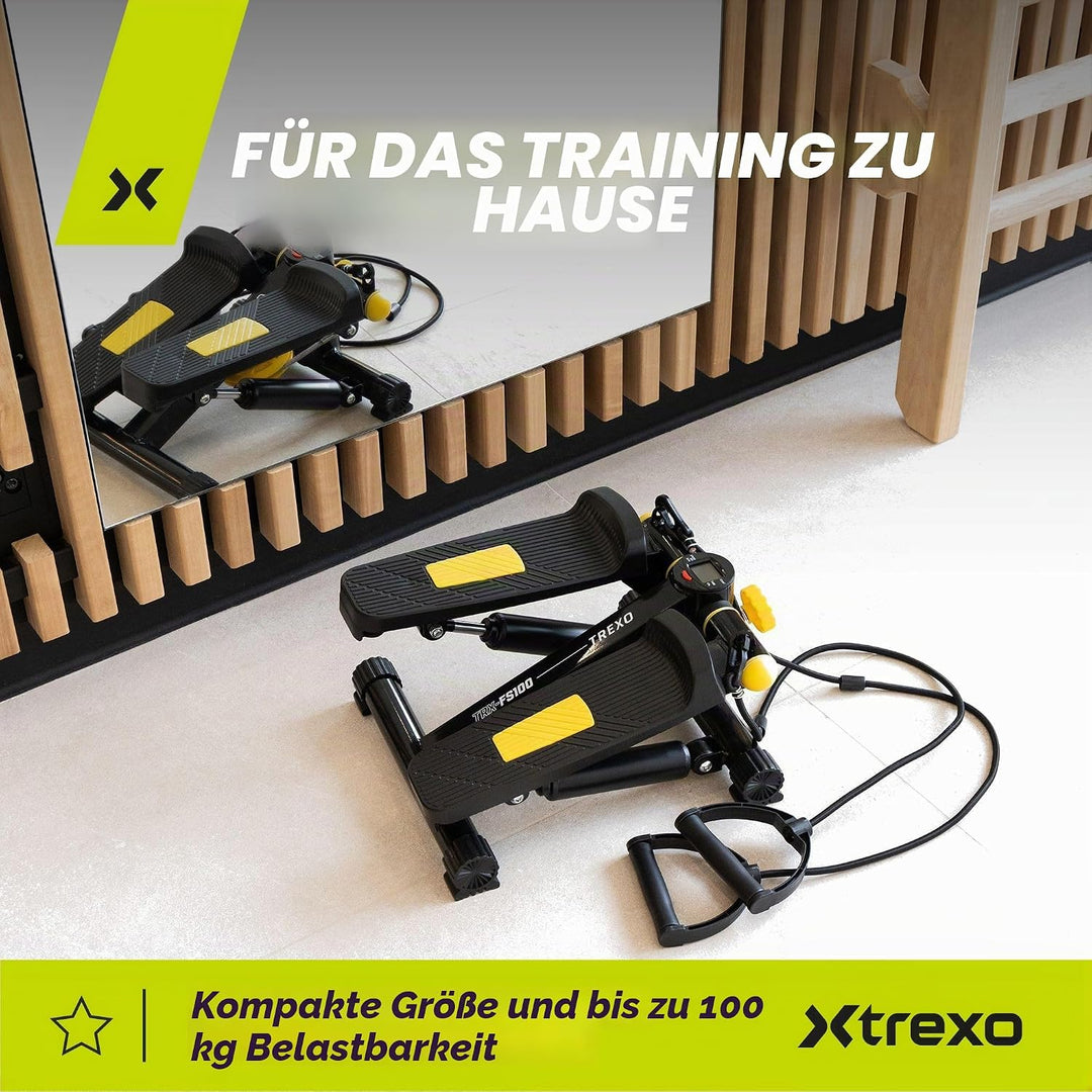 XTREXO Fitness Stepper für Zuhause | Einstellbare Pedalhöhe und Widerstand, Gut ablesbares Display,