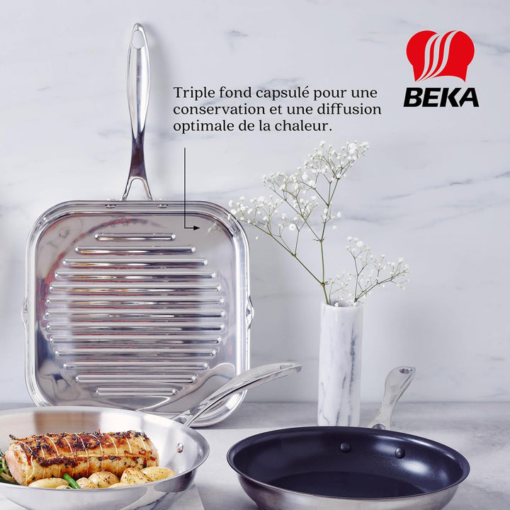 Beka Grillpfanne CHEF, 26,5 x 26,5 cm, für alle Herdarten (auch Induktion)