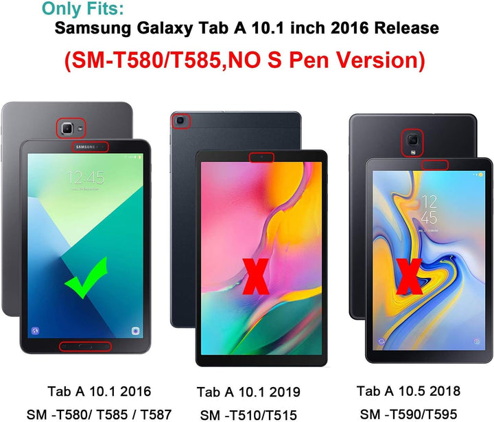 Gerutek Hülle für Galaxy Tab A 2016 10.1 (SM T580/T585) Heavy Duty Rugged Fullbody Stossfest 360 Gra