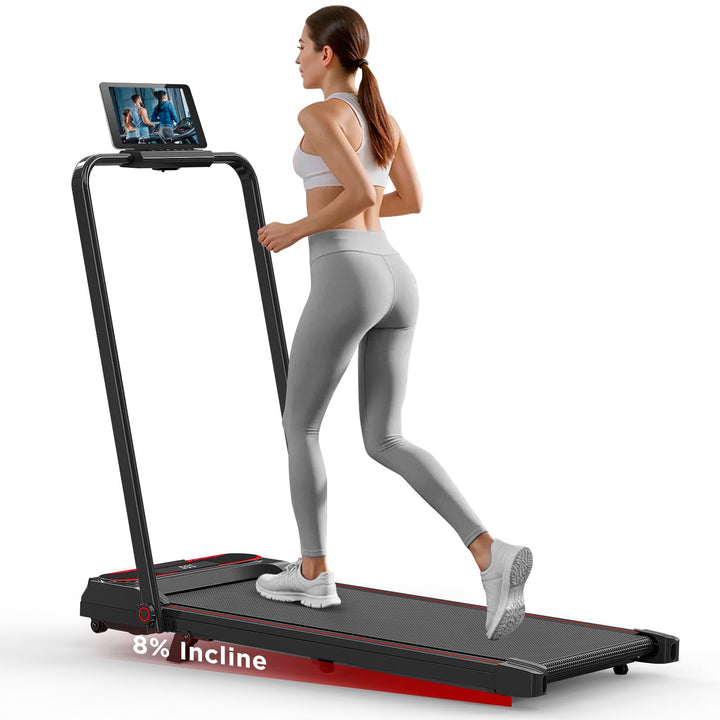 Laufband für Zuhause mit Neigung, 2 in 1 Walking Pad, Laufband mit Steigung, 2.5HP Under Desk Schrei