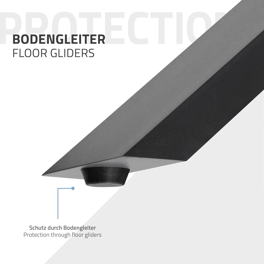 ECD Germany 2X Tischbeine X-Design X-Form, 60 x 72 cm, Anthrazit, pulverbeschichtete Stahl, Industri