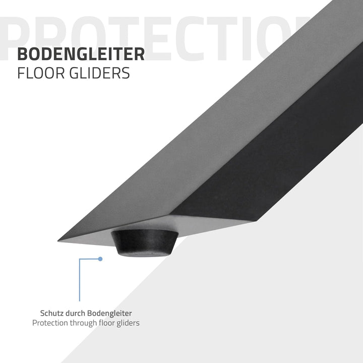 ECD Germany 2X Tischbeine X-Design X-Form, 60 x 72 cm, Anthrazit, pulverbeschichtete Stahl, Industri