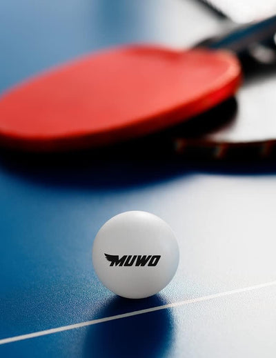 MUWO 2er-Set Tischtennis Schläger mit Netz und 3 Bällen, ausziehbares mobiles Tischtennisnetz, für T