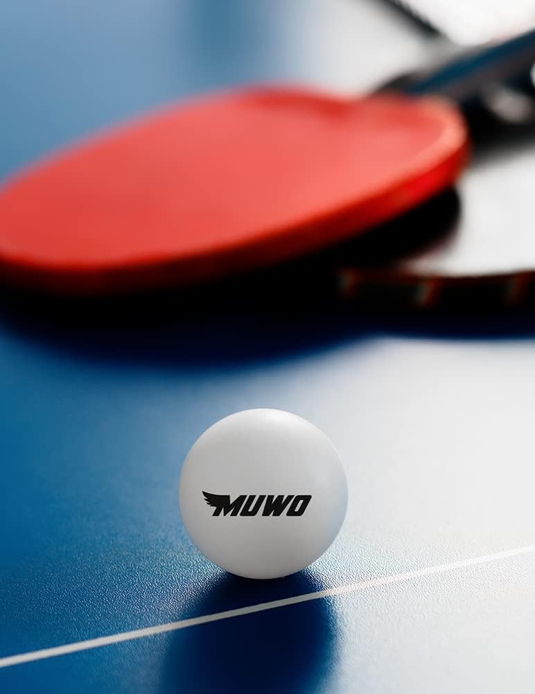 MUWO 2er-Set Tischtennis Schläger mit Netz und 3 Bällen, ausziehbares mobiles Tischtennisnetz, für T