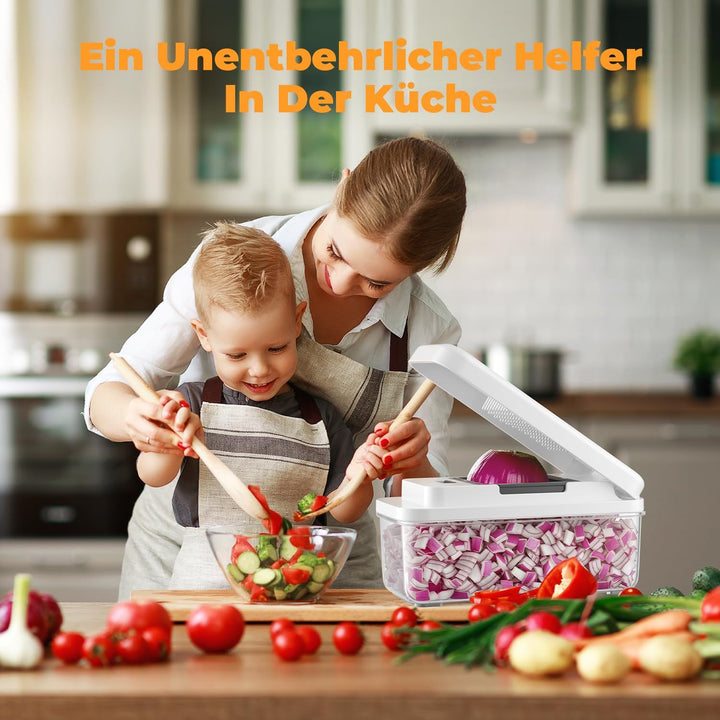 Gemüseschneider, Spiralschneider Gemüse, Zwiebelschneider, Gemüse Zerkleinerer für Schnell und Gleic