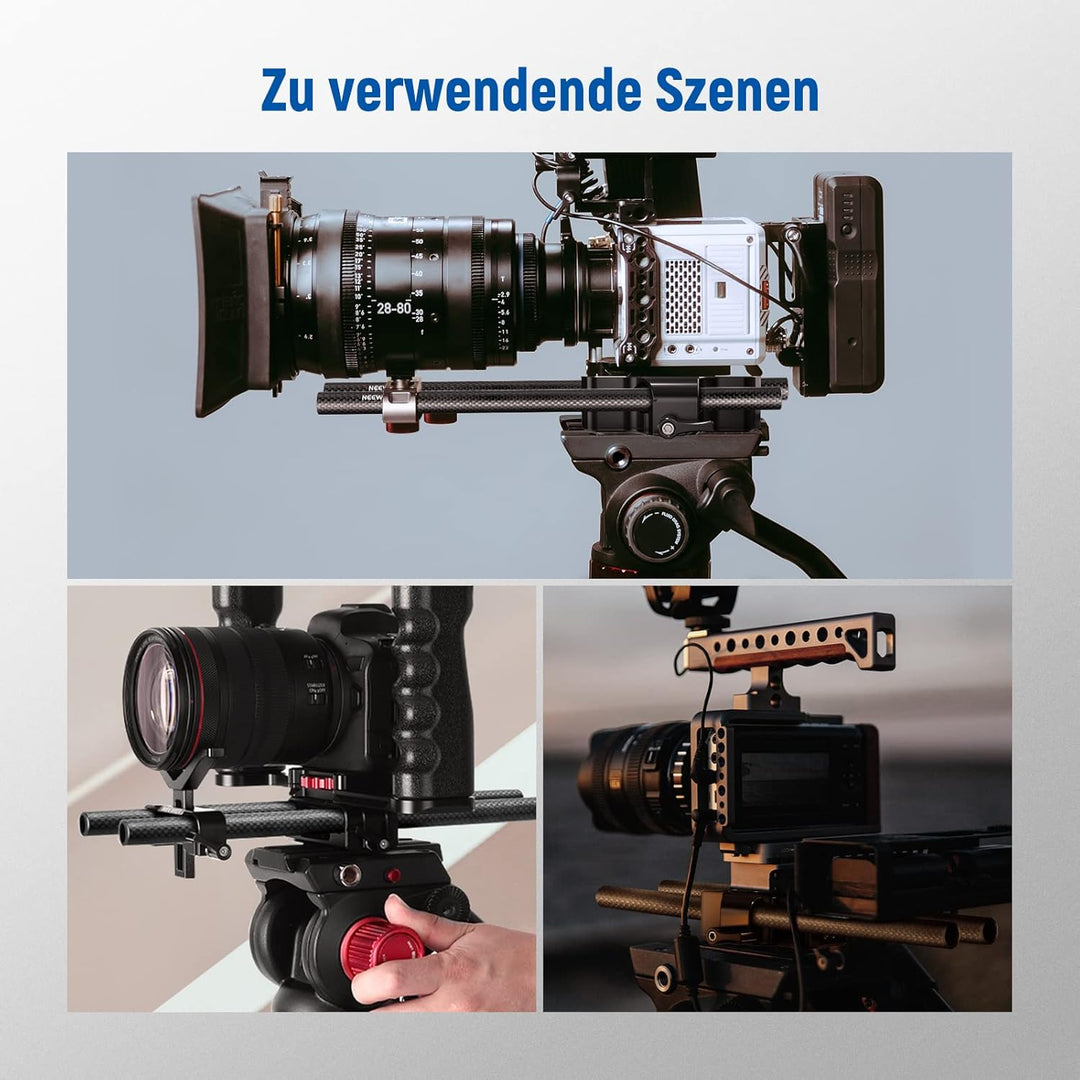 NEEWER 15mm Kohlefaser Verlängerungsstangen 30cm, kompatibel mit SmallRig, kompatibel mit Tilta 15mm