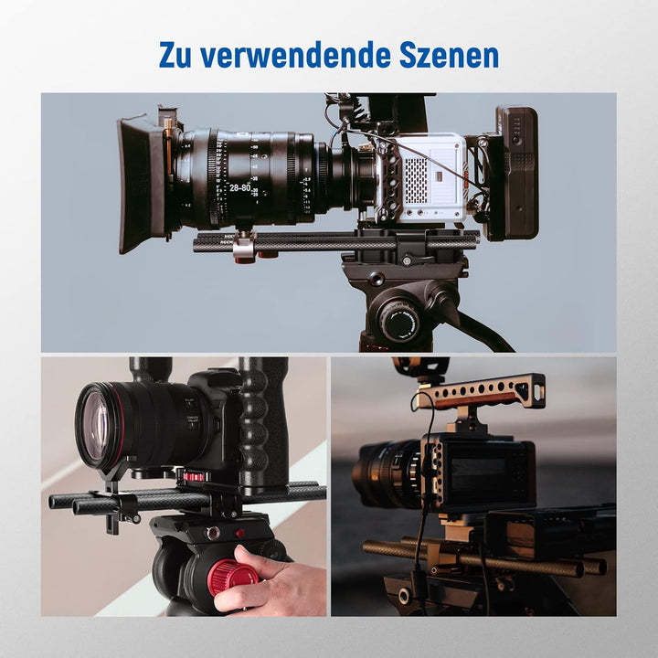 NEEWER 15mm Kohlefaser Verlängerungsstangen 30cm, kompatibel mit SmallRig, kompatibel mit Tilta 15mm