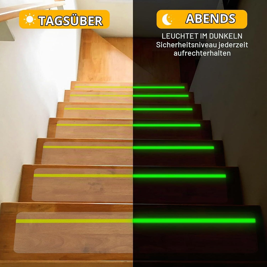 OQingluan Antirutsch Klebeband Leuchtet im Dunkeln 15cm*10m, Antirutsch Treppenstufen Transparent, R