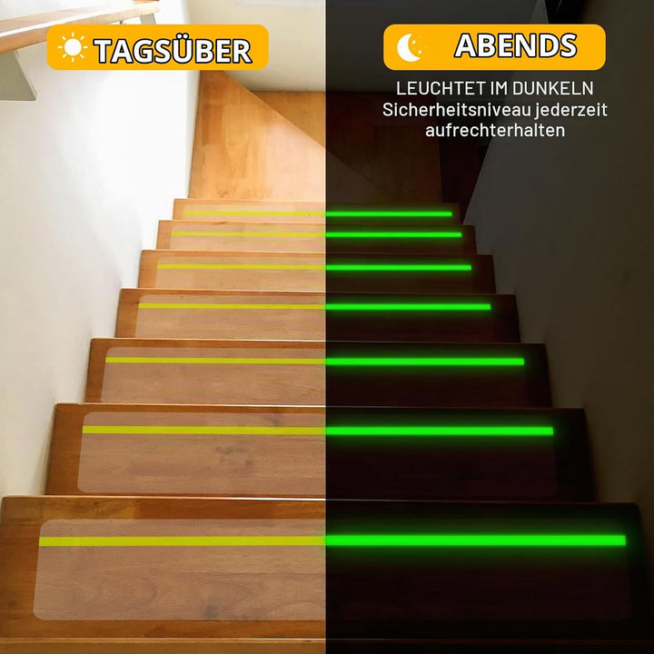 OQingluan Antirutsch Klebeband Leuchtet im Dunkeln 15cm*10m, Antirutsch Treppenstufen Transparent, R