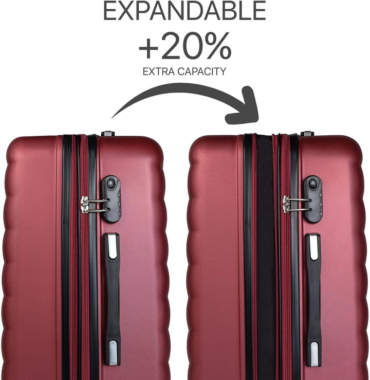 ITACA - Koffer Set Mit Rollen In Gross Für Reisen - Reisekoffer Set Aus Robuster Hartschalenkoffer-S