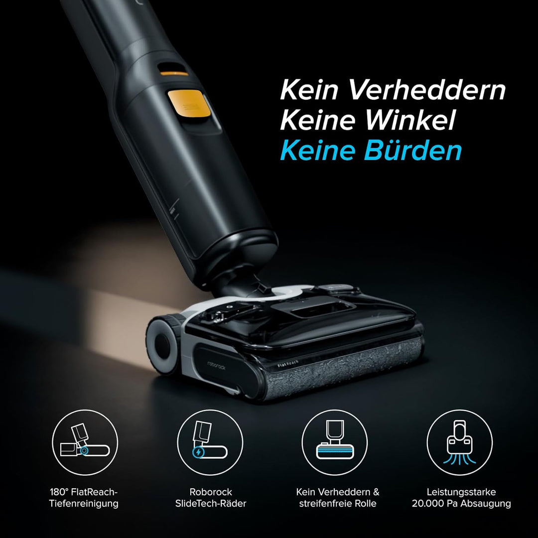 roborock F25 XT Nass Trockensauger, kabelloser Nass-Trocken-Sauger, 20.000 Pa Staubsauger mit Wischf