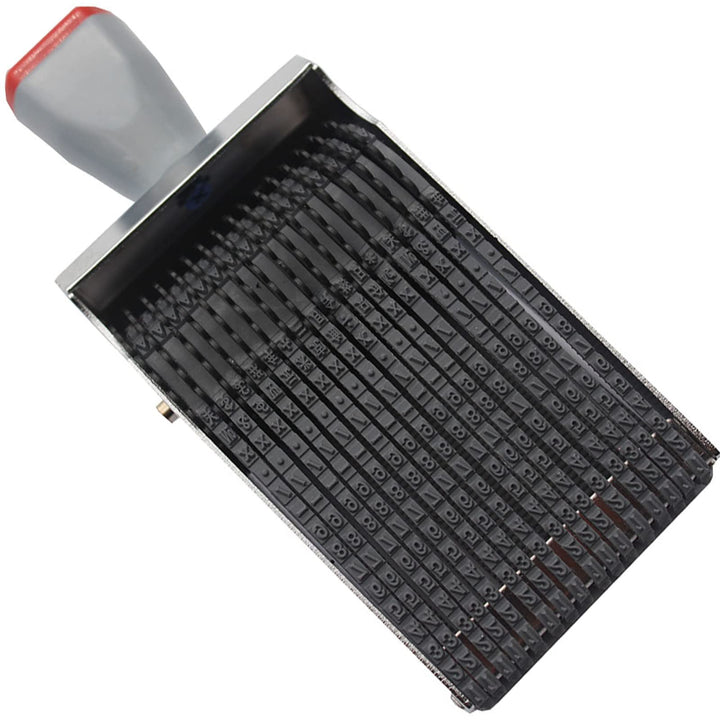 zeng Rolling Wheel Stamp 3 mm 16 Band Gummi Nummerierungsstempel,Abdruckgrösse 60 x3 mm Grauschwarz-