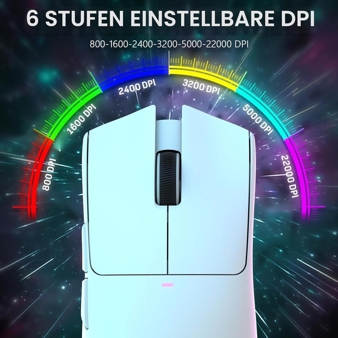 LexonElec x Attack Shark X11 Kabellose Gaming-Maus mit RGB Magnetische Ladestation, PixArt PAW3311-S