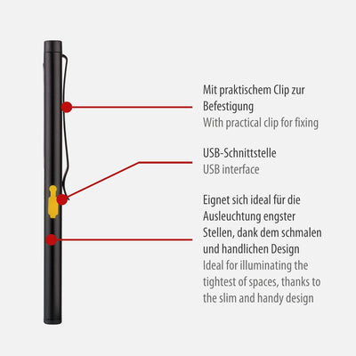 Brennenstuhl LED Akku Handlampe PL 200 A/LED Taschenlampe Mit COB LED (200lm, Inklusive USB-Ladekabe