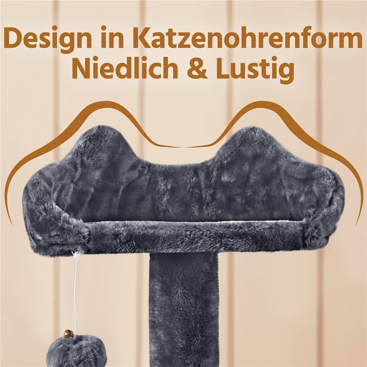 Yaheetech Kratzbaum gross Kletterbaum 158 cm hoch Katzenkratzbaum, Stabiler Katzenbaum mit 3 Plattfo